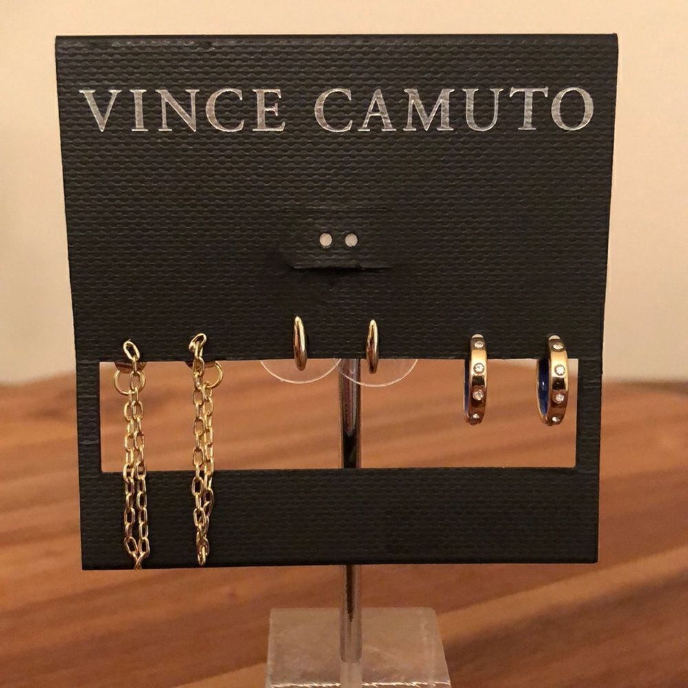 Vince Camuto | 3 Pair Earring Set | Gold Tone